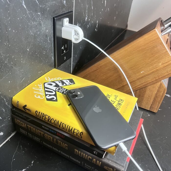 iPhone charger lock in kitchen